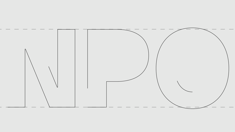 NPO letter glyph on grey background